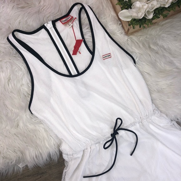 Hunter Mesh Aline White Dress E 156-7 - Picture 5 of 8